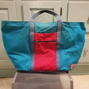 VTG‎ 70s 80s Pepsi-Cola Soda XL Canvas Boat & Tote Blue Red Zip Carry Bag RARE